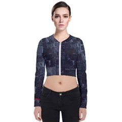 Abstract Tech Computer Motherboard Technology Long Sleeve Zip Up Bomber Jacket by Cemarart