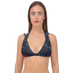 Abstract Tech Computer Motherboard Technology Double Strap Halter Bikini Top by Cemarart