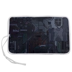 Abstract Tech Computer Motherboard Technology Pen Storage Case (s) by Cemarart