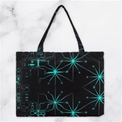 Space Time Abstract Pattern Alien Dark Green Pattern Medium Tote Bag by Cemarart