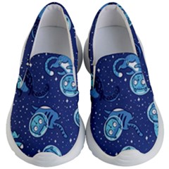 Cat Astronaut Space Suit Pattern Kids Lightweight Slip Ons by Cemarart