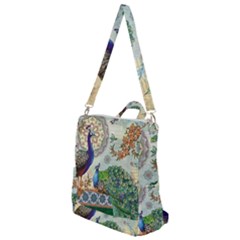 Royal Peacock Feather Art Fantasy Crossbody Backpack by Cemarart