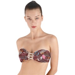 Sweet Food Seamless Pattern Twist Bandeau Bikini Top by Cemarart