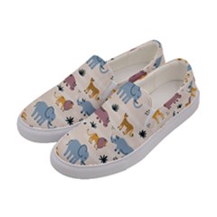 Wild Animals Seamless Pattern Women s Canvas Slip Ons by Ndabl3x