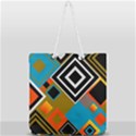 Retro Pattern Abstract Art Colorful Square Full Print Rope Handle Tote (Large) View1