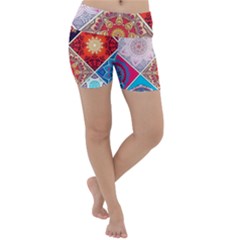 Mandala Pattern Lightweight Velour Yoga Shorts by Ndabl3x