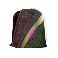 Abstract Curve Pattern Red Drawstring Pouch (xl) by Ndabl3x