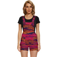Time Wind Polishpattern Architecture Building City Cityscape Nature Pop-art Pop Surrealism  Retrowave Short Overalls by Cemarart