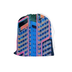 Fantasy City Architecture Building Cityscape Drawstring Pouch (large) by Cemarart