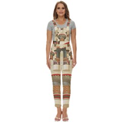 Egyptian Architecture Column Women s Pinafore Overalls Jumpsuit by Proyonanggan