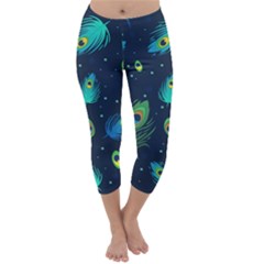 Feather, Bird, Pattern, Capri Winter Leggings  by nateshop