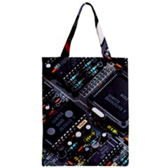 Motherboard Board Circuit Electronic Technology Zipper Classic Tote Bag by Cemarart
