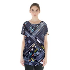 Motherboard Board Circuit Electronic Technology Skirt Hem Sports Top by Cemarart