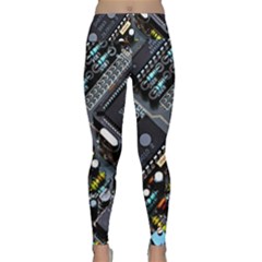 Motherboard Board Circuit Electronic Technology Lightweight Velour Classic Yoga Leggings by Cemarart