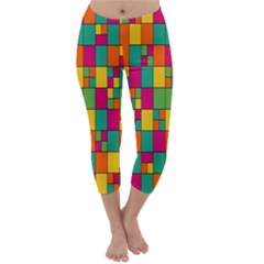 Abstract-background Capri Winter Leggings  by nateshop