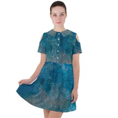Background-25 Short Sleeve Shoulder Cut Out Dress  by nateshop
