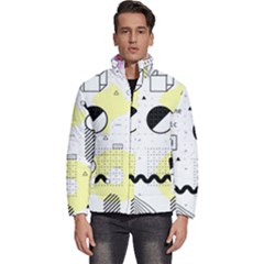 Graphic Design Geometric Background Men s Puffer Bubble Jacket Coat by Grandong