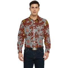 Authentic Aboriginal Art - Bushland Dreaming Men s Long Sleeve Pocket Shirt  by hogartharts