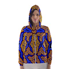 Authentic Aboriginal Art - Emu Dreaming Women s Hooded Windbreaker by hogartharts