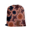 Authentic Aboriginal Art - Pathways Drawstring Pouch (XL) View1