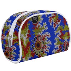 Authentic Aboriginal Art - Waterholes (corella) Make Up Case (large) by hogartharts