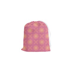 Fuzzy Peach Aurora Pink Stars Drawstring Pouch (xs) by PatternSalad