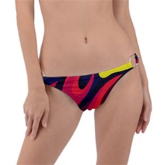 Abstract Fire Flames Grunge Art, Creative Ring Detail Bikini Bottoms by nateshop