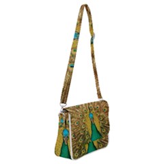 Peacock Feather Bird Peafowl Shoulder Bag With Back Zipper by Cemarart