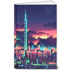 Cityscape Building Painting 3d City Illustration 8  X 10  Softcover Notebook by Bedest