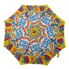 Colorful City Life Horizontal Seamless Pattern Urban City Hook Handle Umbrellas (medium) by Bedest