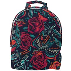 Vintage Flash Tattoos Designs Seamless Pattern Mini Full Print Backpack by Bedest