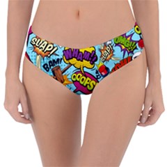 Graffiti Word Seamless Pattern Reversible Classic Bikini Bottoms by Bedest