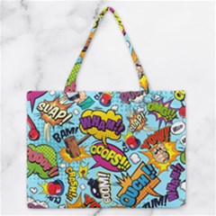 Graffiti Word Seamless Pattern Zipper Medium Tote Bag by Bedest