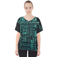 Tardis Doctor Who Technology Number Communication V-neck Dolman Drape Top by Cemarart