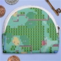 Green Retro Games Pattern Horseshoe Style Canvas Pouch View2