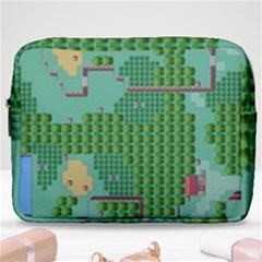 Green Retro Games Pattern Make Up Pouch (large) by Cemarart