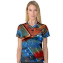 Gray Circuit Board Electronics Electronic Components Microprocessor V-Neck Sport Mesh T-Shirt View1