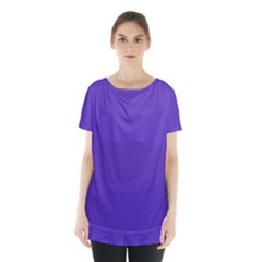 Ultra Violet Purple Skirt Hem Sports Top by Patternsandcolors