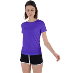 Ultra Violet Purple Back Circle Cutout Sports T-shirt by Patternsandcolors