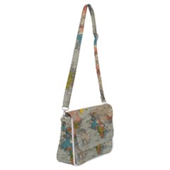 Vintage World Map Shoulder Bag With Back Zipper by Proyonanggan