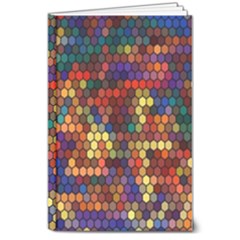 Flower Retro Funky Psychedelic 8  X 10  Hardcover Notebook by Ndabl3x
