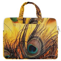 City Light Sky Landmark Painting Macbook Pro 13  Double Pocket Laptop Bag by Cemarart