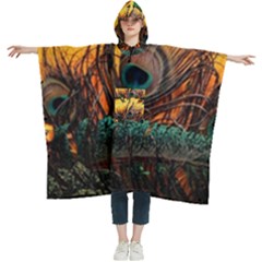 City Light Sky Landmark Painting Women s Hooded Rain Ponchos by Cemarart