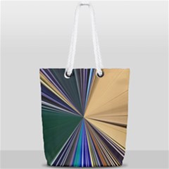 Blue Hexagon Pattern Full Print Rope Handle Tote (small) by Cemarart