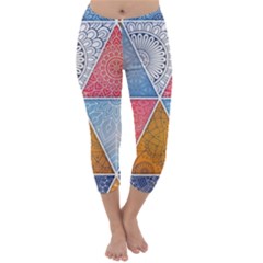 Texture With Triangles Capri Winter Leggings  by nateshop