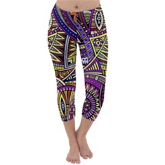 Violet Paisley Background, Paisley Patterns, Floral Patterns Capri Winter Leggings  by nateshop