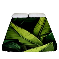 Banana Leaves Pattern Fitted Sheet (king Size) by goljakoff