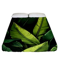 Banana Leaves Pattern Fitted Sheet (california King Size) by goljakoff