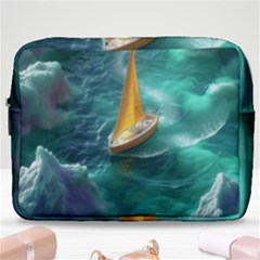 Moon Moonlit Forest Fantasy Midnight Make Up Pouch (large) by Cemarart