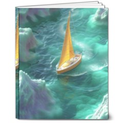 Seascape Boat Sailing 8  X 10  Hardcover Notebook by Cemarart
